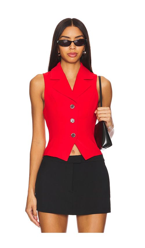 Lovers and Friends Elena Vest Top in Red. - S also in