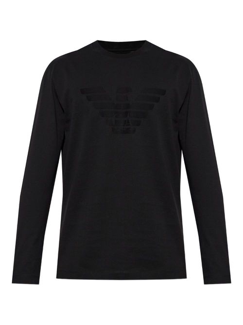Eagle-emblem long-sleeve T-shirt - Black