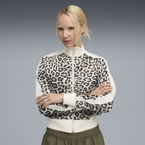 PUMA T7 Leopard Luxe Women's Animal Print Track Jacket in White