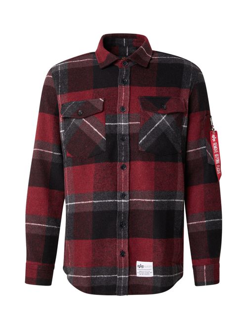 ALPHA INDUSTRIES Camicia grigio / rosso sangue / nero / bianco