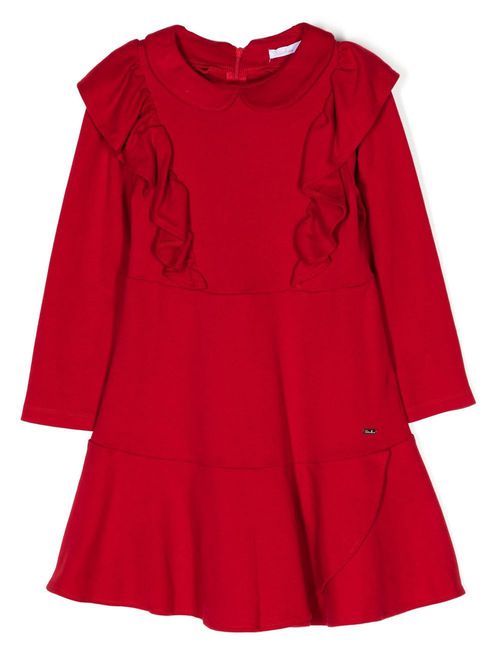 Ruffle-detail mini dress - Red