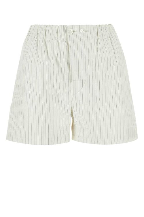 Pleated Leather Shorts — White
