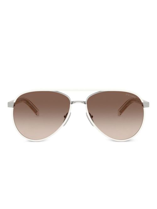 Prada Eyewear 여성 logo-engraved sunglasses - White PRB57S