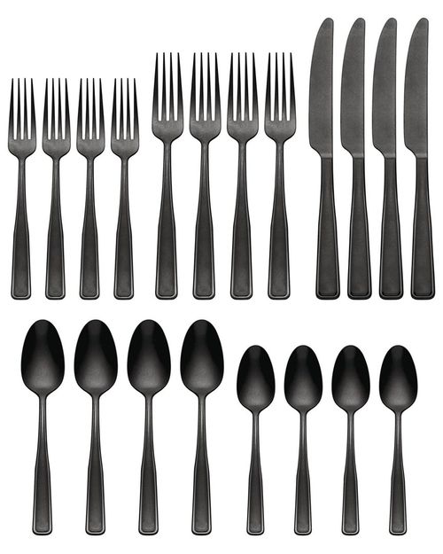 Reid Vintage Black Tumbled 20 Piece Flatware Set