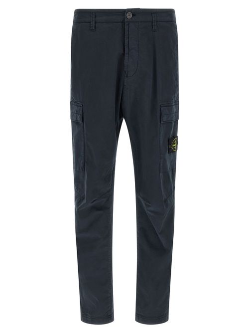 Garment-Dyed Cotton Twill Cargo Pants — Blue