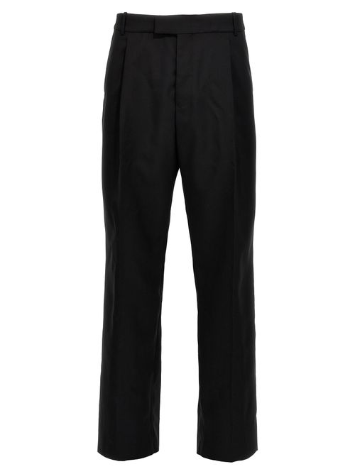 Wool Gabardine Trousers — Black