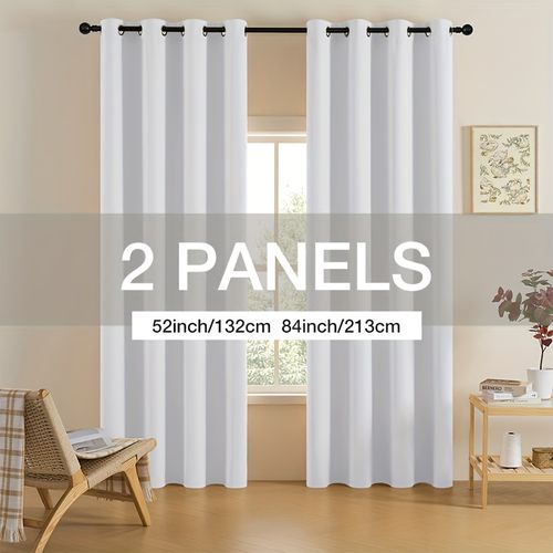 temu | TEMU 2 Panels Solid Blackout Curtains Curtainss - Decoration ...