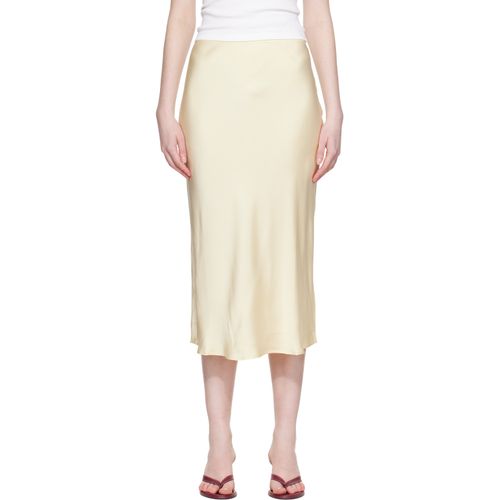 Yellow Bar Silk Midi Skirt
