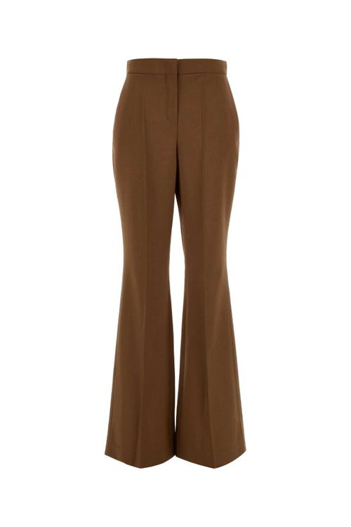 Wool-Mohair Blend Trousers — Brown