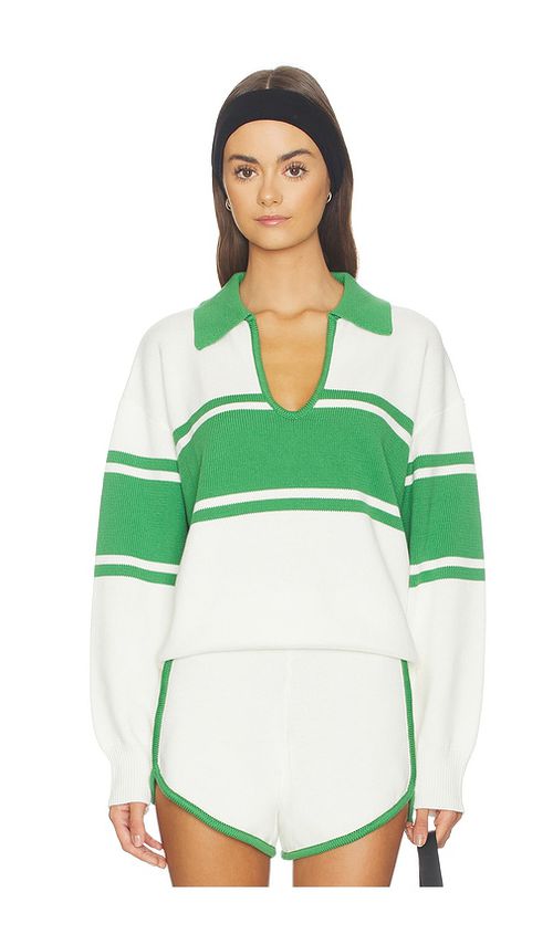 Joe's Jeans The Romie Polo Sweater in White,Green. - S also in XS, M