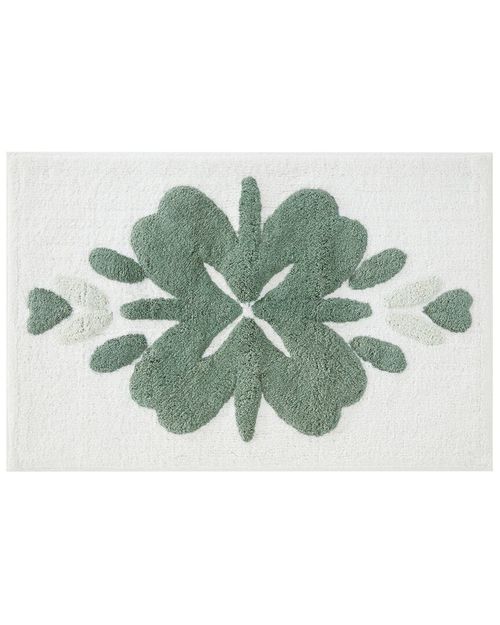 Cotton Bath Mat In Flower