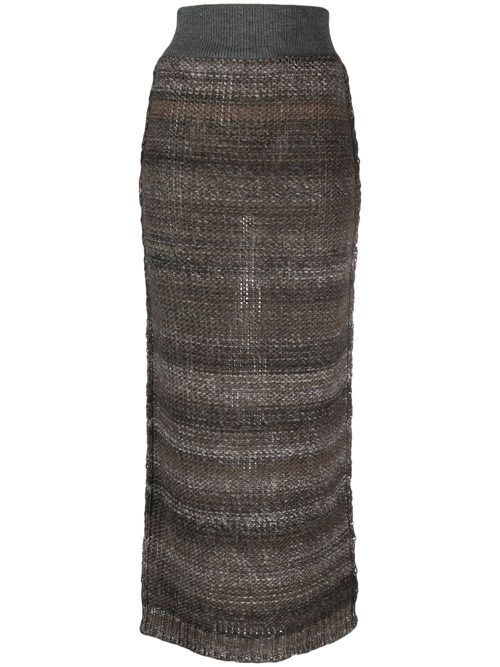 Lynette knitted midi skirt - Brown
