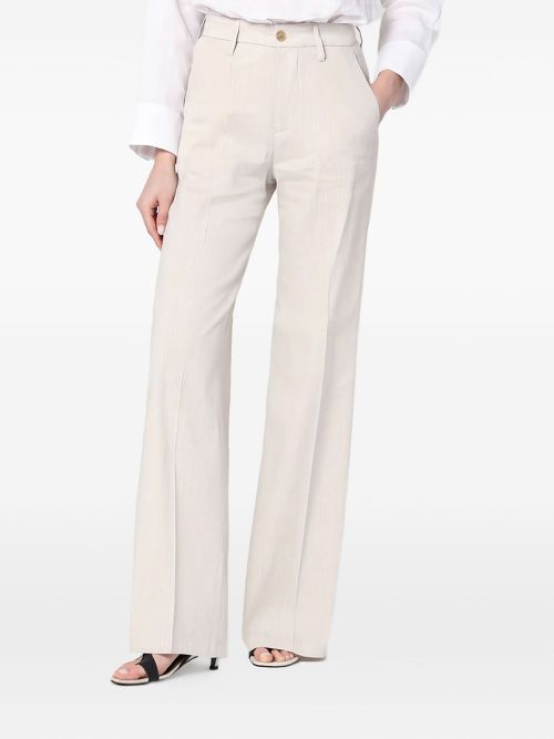 High-waist palazzo trousers - Neutrals