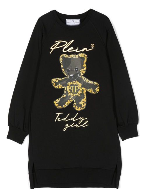 Graphic-print jumper dress - Black