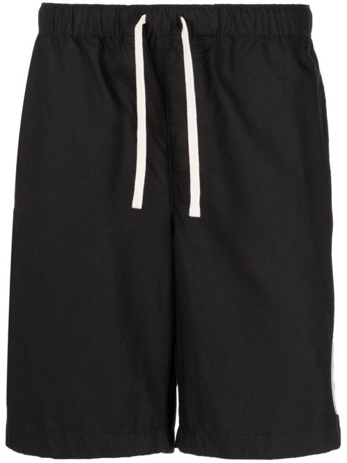 Logo-patch cotton shorts - Black