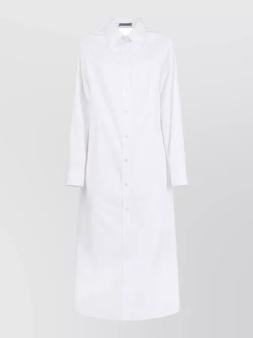 Balenciaga - cotton poplin dress cutout back midi