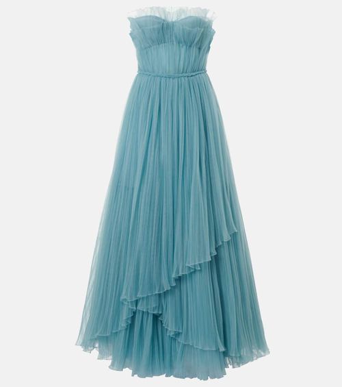 Marinel plissé tulle gown
