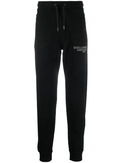 Embossed-logo track pants - Black