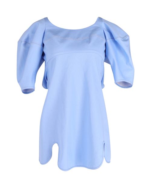 Deliberate Distance Cone Dress in Light Blue Cotton