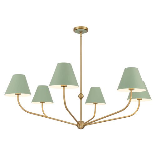 Vibrant Gold Green Chandelier from the Xavier Collection