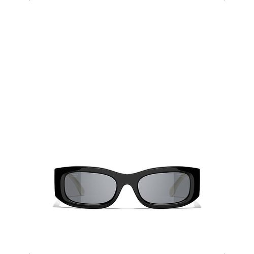 Womens Ch5525 Rectangle-Frame Acetate Sunglasses
