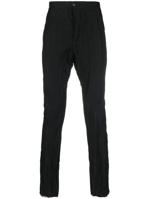 Cotton-blend tapered trousers - Black