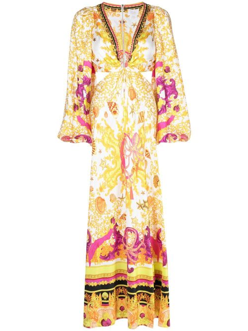 Ring-detal cut out maxi dress - White