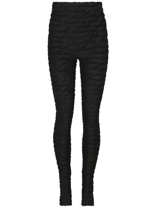 Monogram-jacquard legging - Black