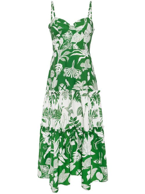 Forest Soul panelled midi dress - Green