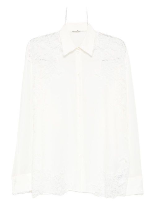 Lace-trim shirt - White