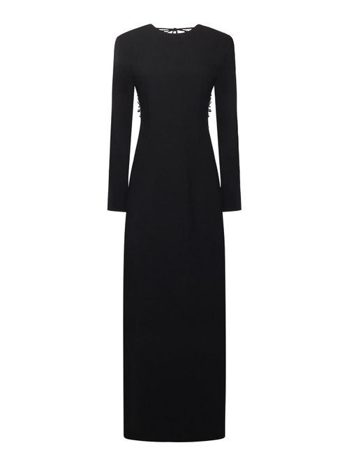 Long Crepe Dress With Sequins