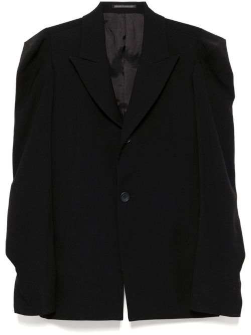 Damaged gabardine-sleeved gusset jacket - Black