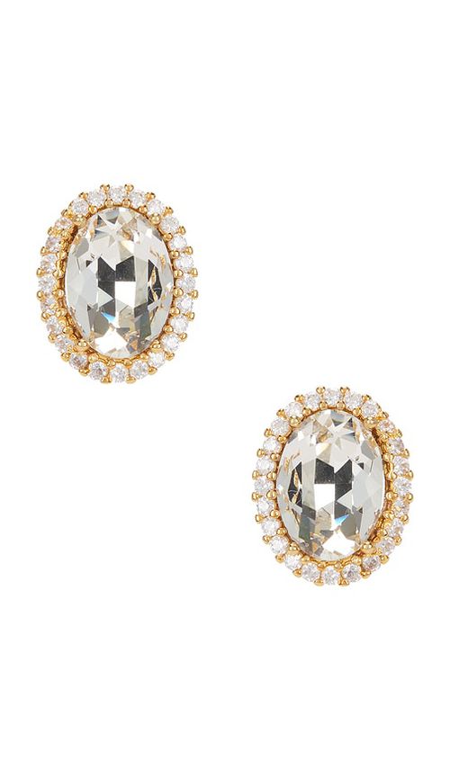 Anton Heunis Omega Clasp Oval Stud Earrings in Metallic Gold