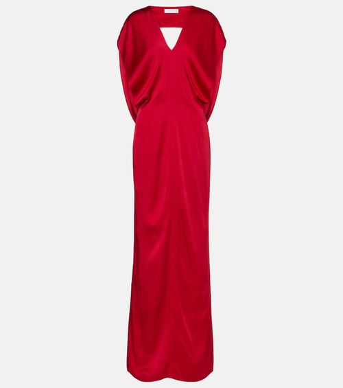 Draped satin gown