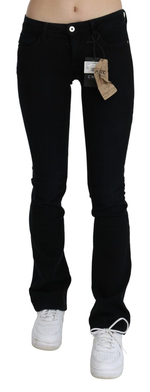 Low Waist Skinny Denim Jeans — Black