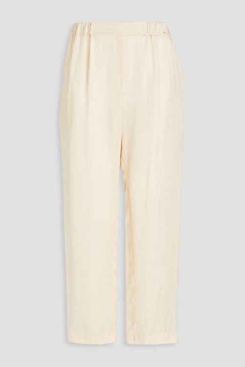 Cropped cupro tapered pants