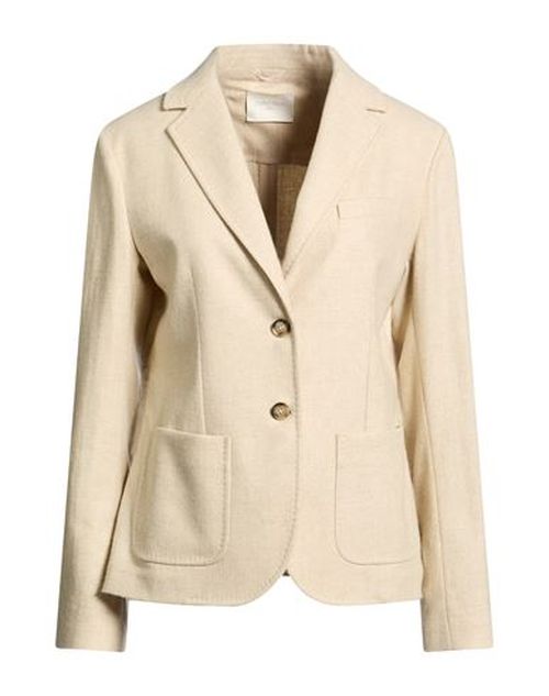 Woman Blazer Beige Size 12 Wool, Polyamide, Cashmere, Elastane