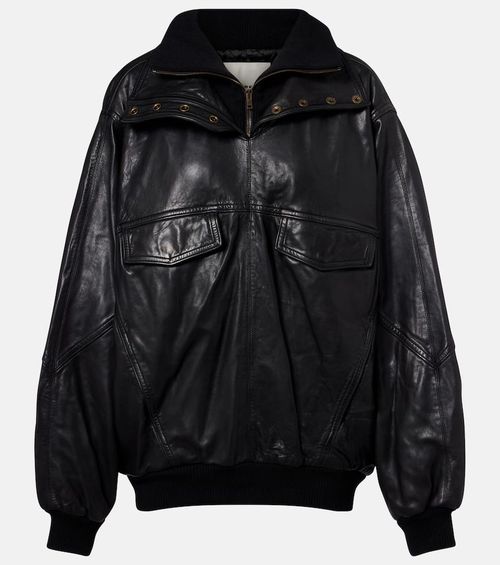 Dorry oversized leather jacket