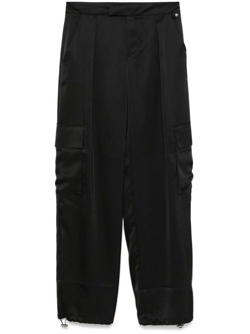 Satin cargo pants - Black