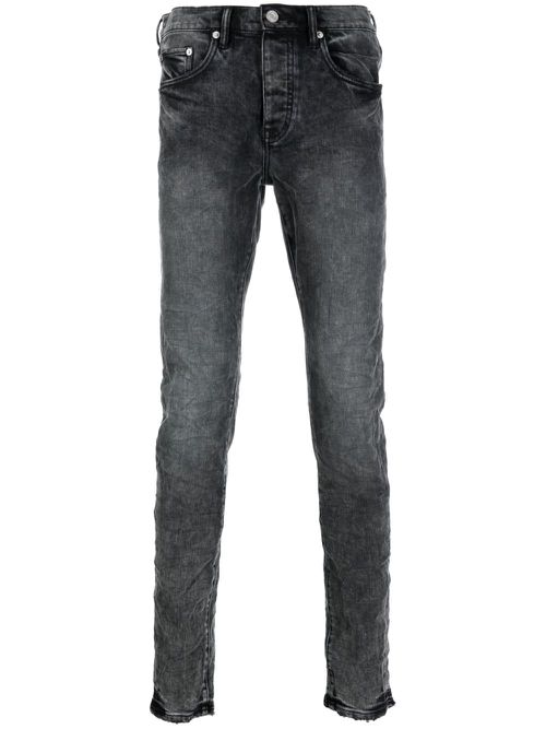 Stonewashed mid-rise jeans - Grey