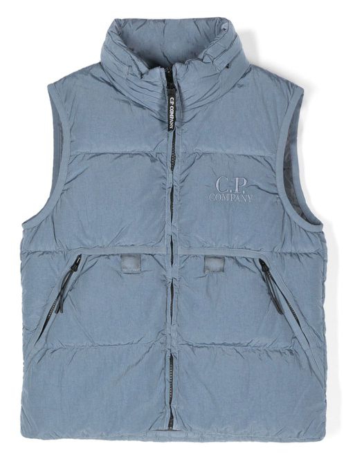 Logo-embroidered gilet - Blue