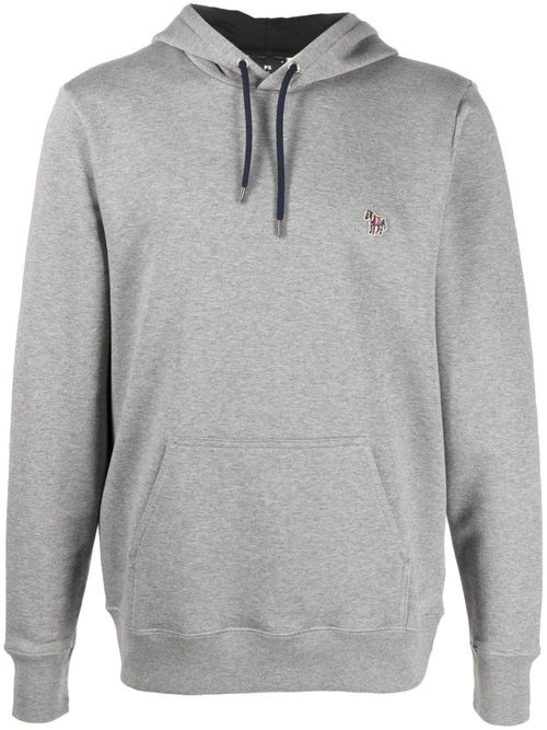 Grey Zebra logo cotton hoodie