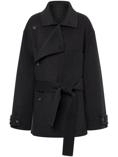 Double-breasted wool coat - Green
