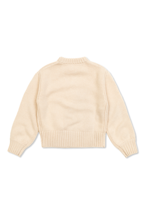 Sweater With Embroidered Logo, Unisex, Beige