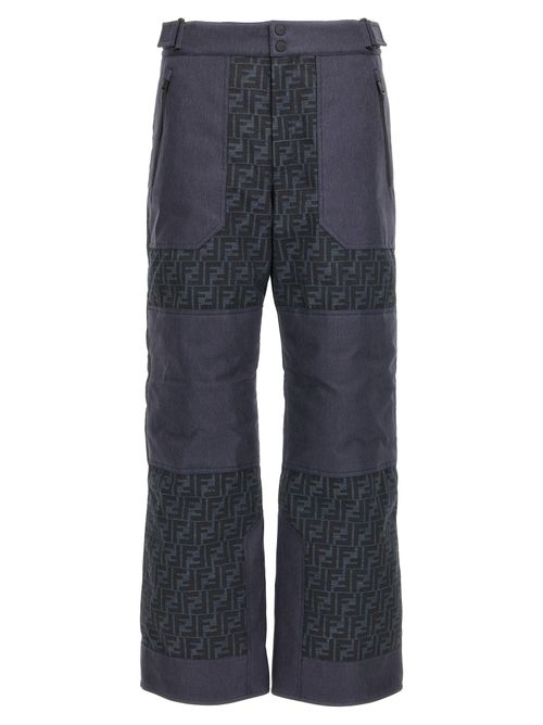 FF Motif Jacquard Ski Trousers — Blue