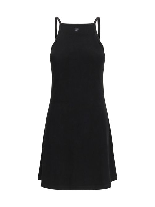 Logo-Embellished Mini Dress — Black