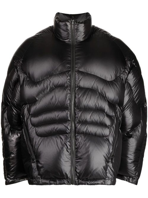 Zip-up puffer jacket - Black
