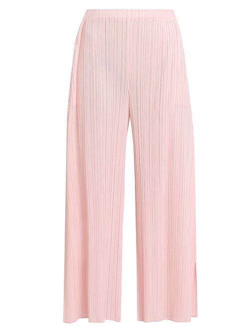 Women's Monthly Colors: March Plissé Wide-Leg Pants - Light Pink