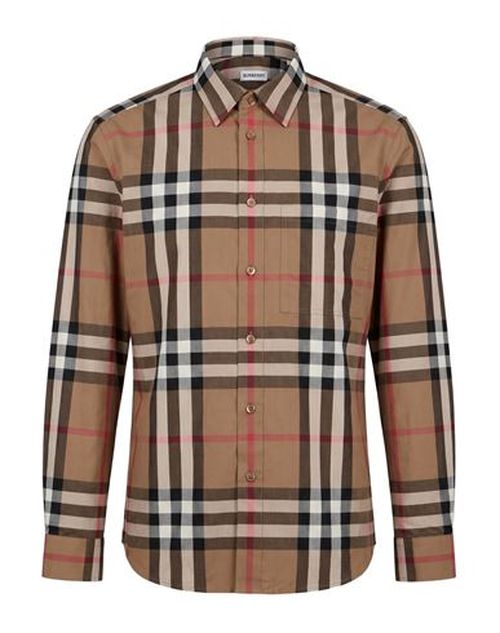 Man Shirt Brown Size L Cotton