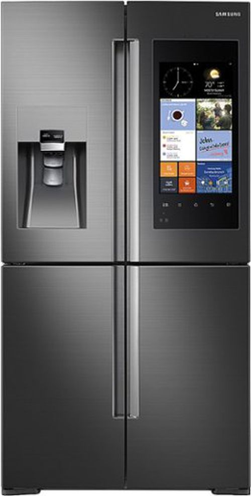 Family Hub 22.08 Cu. Ft. Counter-Depth 4-Door Flex Smart French Door Refrigerator - Black Stainless Steel